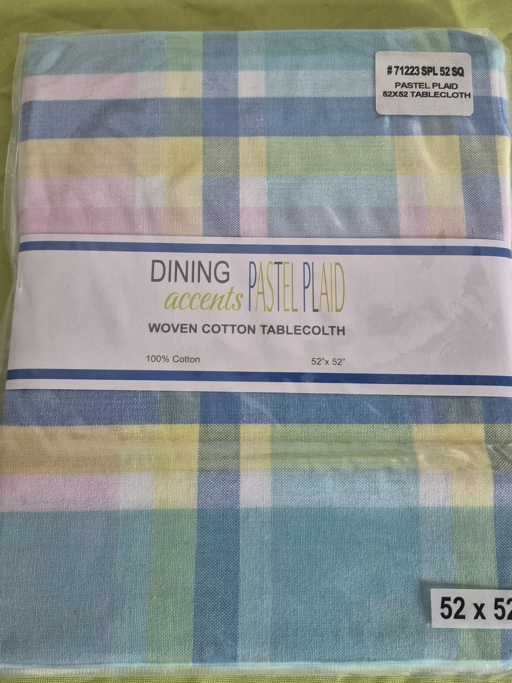 Pastel Plaid Woven Cotton Tablecloth - Pastel Multicolor